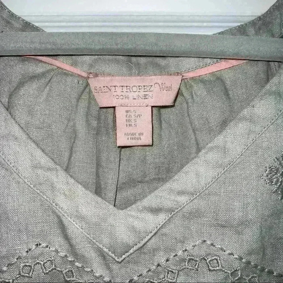 St. Tropez West Linen Sleeveless Blouse Size S Small - Picture 2 of 4